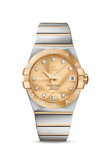 Omega Constellation Co-Axial 38 Stainless Steel / Yellow Gold / Diamond / Champagne